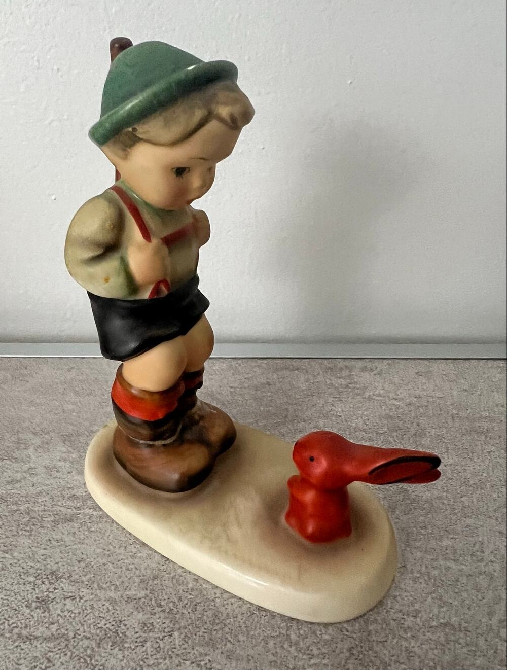 Goebel Hummel "Sensitive Hunter" Porcelain Figurine Boy w/ Rabbit Signed 1960